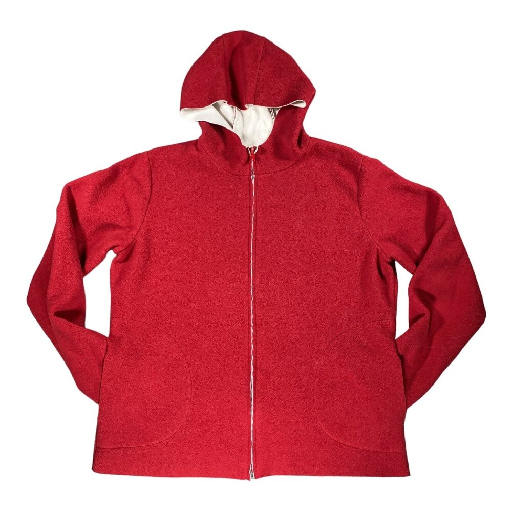 Vintage Gap Hoodie Womens L Y2K Skater Red Fleece Full Zip Sweater Full Zip